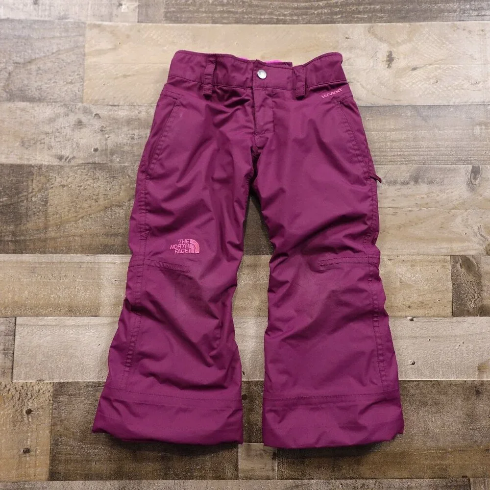 The North Face HyVent Snow Pants‎ Girls XXS (5) Purple Insulated Winter Ski